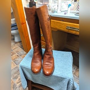 NATURALIZER Johana Womens Size 7WW  Brown Leather Calf High Shaft Boots